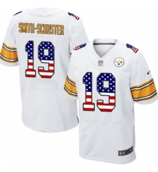 Mens Nike Pittsburgh Steelers 19 JuJu Smith Schuster Elite White Road USA Flag Fashion NFL Jersey Mens Nike Pittsburgh Steelers 19 JuJu Smith Schuster Elite White Road USA Flag Fashion NFL Jersey