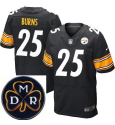 Men's Nike Pittsburgh Steelers #25 Artie Burns Black Team Color Stitched NFL Elite MDR Dan Rooney Patch Jersey Men's Nike Pittsburgh Steelers #25 Artie Burns Black Team Color Stitched NFL Elite MDR Dan Rooney Patch Jersey