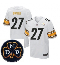 Men's Nike Pittsburgh Steelers #27 Jonathan Dwyer White Elite MDR Dan Rooney Patch Jerseys Men's Nike Pittsburgh Steelers #27 Jonathan Dwyer White Elite MDR Dan Rooney Patch Jerseys