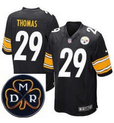 Men's Nike Pittsburgh Steelers #29 Shamarko Thomas Elite Black NFL MDR Dan Rooney Patch Jersey Men's Nike Pittsburgh Steelers #29 Shamarko Thomas Elite Black NFL MDR Dan Rooney Patch Jersey