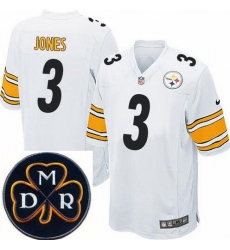 Men's Nike Pittsburgh Steelers #3 Landry Jones White NFL Elite MDR Dan Rooney Patch Jersey Men's Nike Pittsburgh Steelers #3 Landry Jones White NFL Elite MDR Dan Rooney Patch Jersey