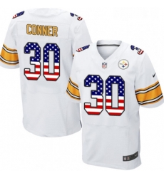Mens Nike Pittsburgh Steelers 30 James Conner Elite White Road USA Flag Fashion NFL Jersey Mens Nike Pittsburgh Steelers 30 James Conner Elite White Road USA Flag Fashion NFL Jersey