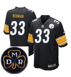 Men's Nike Pittsburgh Steelers #33 Isaac Redman Black Elite MDR Dan Rooney Patch Jerseys Men's Nike Pittsburgh Steelers #33 Isaac Redman Black Elite MDR Dan Rooney Patch Jerseys