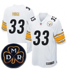 Men's Nike Pittsburgh Steelers #33 Merril Hoge Elite White NFL MDR Dan Rooney Patch Jersey Men's Nike Pittsburgh Steelers #33 Merril Hoge Elite White NFL MDR Dan Rooney Patch Jersey