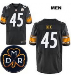 Men's Nike Pittsburgh Steelers #45 Roosevelt Nix Elite Black NFL MDR Dan Rooney Patch Jersey Men's Nike Pittsburgh Steelers #45 Roosevelt Nix Elite Black NFL MDR Dan Rooney Patch Jersey