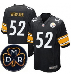Men's Nike Pittsburgh Steelers #52 Mike Webster Elite Black NFL MDR Dan Rooney Patch Jersey Men's Nike Pittsburgh Steelers #52 Mike Webster Elite Black NFL MDR Dan Rooney Patch Jersey