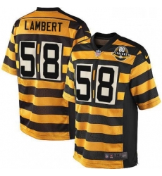Mens Nike Pittsburgh Steelers 58 Jack Lambert Game YellowBlack Alternate 80TH Anniversary Throwback NFL Jersey Mens Nike Pittsburgh Steelers 58 Jack Lambert Game YellowBlack Alternate 80TH Anniversary Throwback NFL Jersey