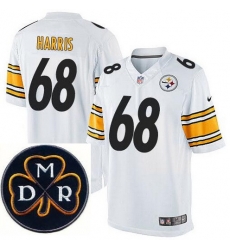 Men's Nike Pittsburgh Steelers #68 Ryan Harris Elite White NFL MDR Dan Rooney Patch Jersey Men's Nike Pittsburgh Steelers #68 Ryan Harris Elite White NFL MDR Dan Rooney Patch Jersey