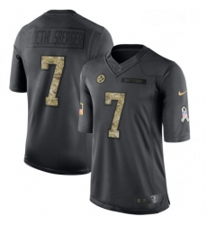 Mens Nike Pittsburgh Steelers 7 Ben Roethlisberger Limited Black 2016 Salute to Service NFL Jersey Mens Nike Pittsburgh Steelers 7 Ben Roethlisberger Limited Black 2016 Salute to Service NFL Jersey