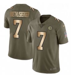 Mens Nike Pittsburgh Steelers 7 Ben Roethlisberger Limited OliveGold 2017 Salute to Service NFL Jersey Mens Nike Pittsburgh Steelers 7 Ben Roethlisberger Limited OliveGold 2017 Salute to Service NFL Jersey