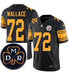 Men's Nike Pittsburgh Steelers #72 Cody Wallace Elite Black Rush NFL MDR Dan Rooney Patch Jersey Men's Nike Pittsburgh Steelers #72 Cody Wallace Elite Black Rush NFL MDR Dan Rooney Patch Jersey