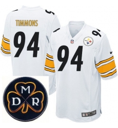 Men's Nike Pittsburgh Steelers #94 Lawrence Timmons White Stitched NFL Elite MDR Dan Rooney Patch Jersey Men's Nike Pittsburgh Steelers #94 Lawrence Timmons White Stitched NFL Elite MDR Dan Rooney Patch Jersey