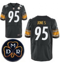 Men's Nike Pittsburgh Steelers #95 Jarvis Jones Black NFL Elite MDR Dan Rooney Patch Jersey Men's Nike Pittsburgh Steelers #95 Jarvis Jones Black NFL Elite MDR Dan Rooney Patch Jersey