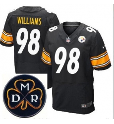 Men's Nike Pittsburgh Steelers #98 Vince Williams Elite Black NFL MDR Dan Rooney Patch Jersey Men's Nike Pittsburgh Steelers #98 Vince Williams Elite Black NFL MDR Dan Rooney Patch Jersey