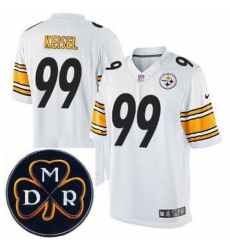Men's Nike Pittsburgh Steelers #99 Brett Keisel White Elite MDR Dan Rooney Patch Jerseys Men's Nike Pittsburgh Steelers #99 Brett Keisel White Elite MDR Dan Rooney Patch Jerseys