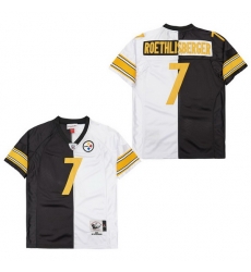 Men's Pittsburgh Steelers Ben Roethlisberger #7 Gold Black Split Stitched NFL Football Jersey Men's Pittsburgh Steelers Ben Roethlisberger #7 Gold Black Split Stitched NFL Football Jersey