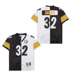 Men's Pittsburgh Steelers Franco Harris #32 White Black Split Stitched NFL Football Jersey Men's Pittsburgh Steelers Franco Harris #32 White Black Split Stitched NFL Football Jersey