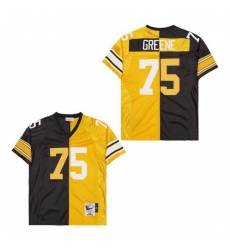 Men's Pittsburgh Steelers Joe Greene #75 Gold Black Split Stitched NFL Football Jersey Men's Pittsburgh Steelers Joe Greene #75 Gold Black Split Stitched NFL Football Jersey