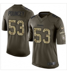 Nike Pittsburgh Steelers #53 Maurkice Pouncey Green Men 27s Stitched NFL Limited Salute to Service Jersey Nike Pittsburgh Steelers #53 Maurkice Pouncey Green Men 27s Stitched NFL Limited Salute to Service Jersey