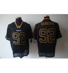 Nike Pittsburgh Steelers 92 James Harrison Black Elite Lights Out NFL Jersey Nike Pittsburgh Steelers 92 James Harrison Black Elite Lights Out NFL Jersey