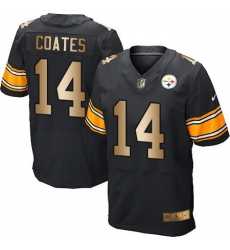 Nike Steelers #14 Sammie Coates Black Team Color Mens Stitched NFL Elite Gold Jersey Nike Steelers #14 Sammie Coates Black Team Color Mens Stitched NFL Elite Gold Jersey