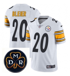 Nike Steelers #20 Rocky Bleier White Mens NFL Vapor Untouchable Limited Stitched With MDR Dan Rooney Patch Jersey Nike Steelers #20 Rocky Bleier White Mens NFL Vapor Untouchable Limited Stitched With MDR Dan Rooney Patch Jersey