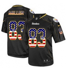 Nike Steelers #83 Heath Miller Black Mens Stitched NFL Elite USA Flag Fashion Jersey Nike Steelers #83 Heath Miller Black Mens Stitched NFL Elite USA Flag Fashion Jersey