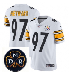 Nike Steelers #97 Cameron Heyward White Mens NFL Vapor Untouchable Limited Stitched With MDR Dan Rooney Patch Jersey Nike Steelers #97 Cameron Heyward White Mens NFL Vapor Untouchable Limited Stitched With MDR Dan Rooney Patch Jersey