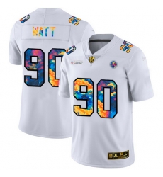 Pittsburgh Steelers 90 T J Watt Men White Nike Multi Color 2020 NFL Crucial Catch Limited NFL Jersey Pittsburgh Steelers 90 T J Watt Men White Nike Multi Color 2020 NFL Crucial Catch Limited NFL Jersey