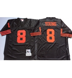 49ers 8 Steve Young Black Throwback Jersey 49ers 8 Steve Young Black Throwback Jersey