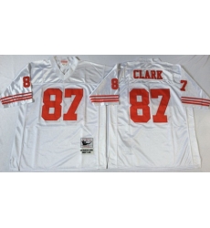 49ers 87 Dwight Clark White Throwback Jersey 49ers 87 Dwight Clark White Throwback Jersey