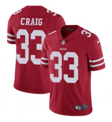 Men NFL 49ers 33 Roger Craig Red Vapor Untouchable Limited Jersey Men NFL 49ers 33 Roger Craig Red Vapor Untouchable Limited Jersey
