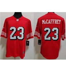 Men NFL San Francisco 49ers #23 Christian McCaffrey Red Stitched Vapor Limited Jersey Men NFL San Francisco 49ers #23 Christian McCaffrey Red Stitched Vapor Limited Jersey