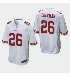 Men Nike 49ers #26 Tevin Coleman White Game Jersey Men Nike 49ers #26 Tevin Coleman White Game Jersey