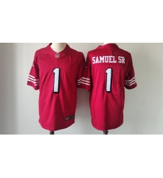 Men San Francisco 49ers 1 Deebo Samuel New Red Vapor Untouchable Limited Stitched Football Jersey Men San Francisco 49ers 1 Deebo Samuel New Red Vapor Untouchable Limited Stitched Football Jersey