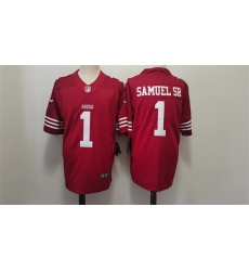 Men San Francisco 49ers 1 Deebo Samuel Red Vapor Untouchable Limited Stitched Football Jersey Men San Francisco 49ers 1 Deebo Samuel Red Vapor Untouchable Limited Stitched Football Jersey