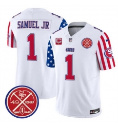 Men San Francisco 49ers 1 Deebo Samuel White 2024 F U S E American Vapor Limited Stitched Football Jersey Men San Francisco 49ers 1 Deebo Samuel White 2024 F U S E American Vapor Limited Stitched Football Jersey
