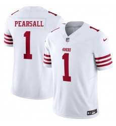 Men San Francisco 49ers 1 Ricky Pearsall White 2025 F U S E Vapor Untouchable Limited Stitched Football Jersey Men San Francisco 49ers 1 Ricky Pearsall White 2025 F U S E Vapor Untouchable Limited Stitched Football Jersey