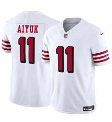 Men San Francisco 49ers 11 Brandon Aiyuk White 2021 F U S E Vapor Limited Throwback Stitched Football Jersey Men San Francisco 49ers 11 Brandon Aiyuk White 2021 F U S E Vapor Limited Throwback Stitched Football Jersey