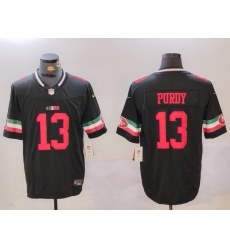 Men San Francisco 49ers 13 Brock Purdy Black F U S E Mexico Vapor Limited Stitched Football Jersey Men San Francisco 49ers 13 Brock Purdy Black F U S E Mexico Vapor Limited Stitched Football Jersey