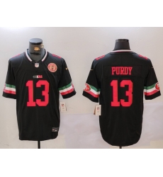 Men San Francisco 49ers 13 Brock Purdy Black F U S E Mexico With Gate Bridge Patch Vapor Limited Stitched Football Jersey Men San Francisco 49ers 13 Brock Purdy Black F U S E Mexico With Gate Bridge Patch Vapor Limited Stitched Football Jersey