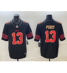 Men San Francisco 49ers 13 Brock Purdy Black Gold Stitched Jersey Men San Francisco 49ers 13 Brock Purdy Black Gold Stitched Jersey