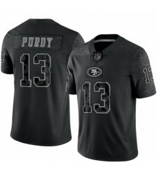 Men San Francisco 49ers 13 Brock Purdy Black Reflective Limited Stitched Football Jersey Men San Francisco 49ers 13 Brock Purdy Black Reflective Limited Stitched Football Jersey