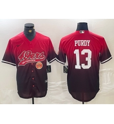 Men San Francisco 49ers 13 Brock Purdy RedBlack With Patch Cool Base Stitched Jerseys Men San Francisco 49ers 13 Brock Purdy RedBlack With Patch Cool Base Stitched Jerseys