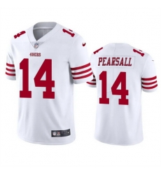 Men San Francisco 49ers 14 Ricky Pearsall White 2024 Draft Vapor Untouchable Limited Stitched Football Jersey Men San Francisco 49ers 14 Ricky Pearsall White 2024 Draft Vapor Untouchable Limited Stitched Football Jersey