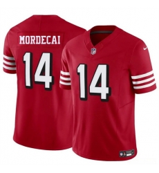 Men San Francisco 49ers 14 Tanner Mordecai New Red 2025 F U S E Vapor Untouchable Limited Stitched Football Jersey Men San Francisco 49ers 14 Tanner Mordecai New Red 2025 F U S E Vapor Untouchable Limited Stitched Football Jersey