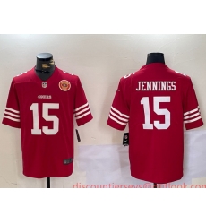 Men San Francisco 49ers 15 Jauan Jennings Red Vapor Untouchable Limited Stitched Jersey 3 Men San Francisco 49ers 15 Jauan Jennings Red Vapor Untouchable Limited Stitched Jersey 3