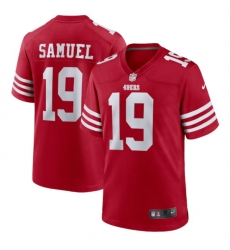 Men San Francisco 49ers 19 Deebo Samuel 2022 New Scarlet Stitched Game Jersey Men San Francisco 49ers 19 Deebo Samuel 2022 New Scarlet Stitched Game Jersey