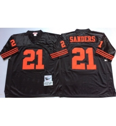 Men San Francisco 49ers 21 Deion Sanders Black M&N Throwback Jersey Men San Francisco 49ers 21 Deion Sanders Black M&N Throwback Jersey