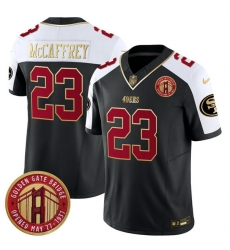 Men San Francisco 49ers 23 Christian McCaffrey Balck F U S E Golden Gate Bridge Patch Alternate Vapor Limited Stitched Football Jersey Men San Francisco 49ers 23 Christian McCaffrey Balck F U S E Golden Gate Bridge Patch Alternate Vapor Limited Stitched Football Jersey